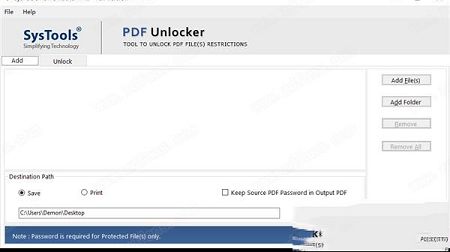 SysTools PDF Unlocker破解版