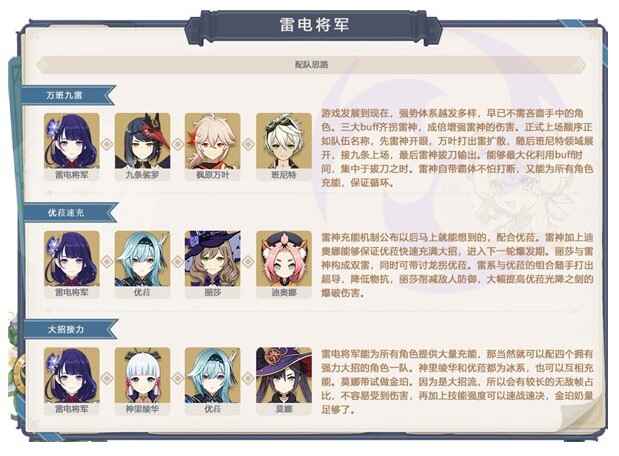 原神雷电将军定位是什么