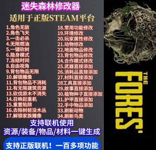 迷失森林全版本通用修改器