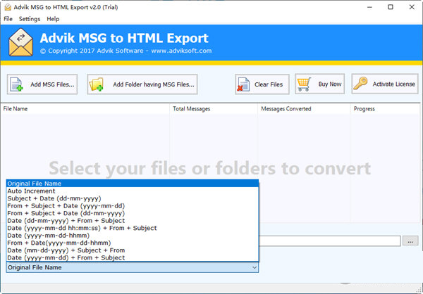 Advik MSG to HTML Export