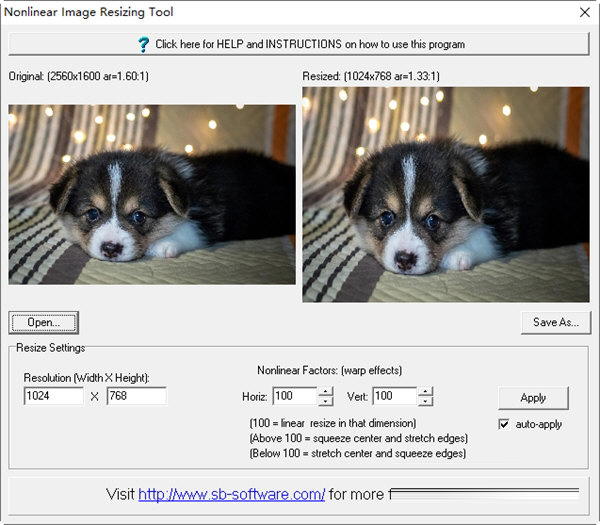 Nonlinear Image Resize Tool