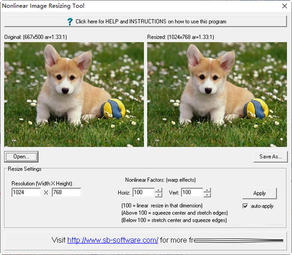 Nonlinear Image Resize Tool