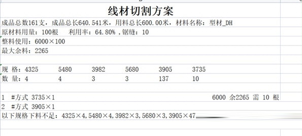 天驰线材优化简易版
