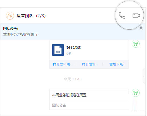 点击群聊窗口中“语音”或“视频”图标