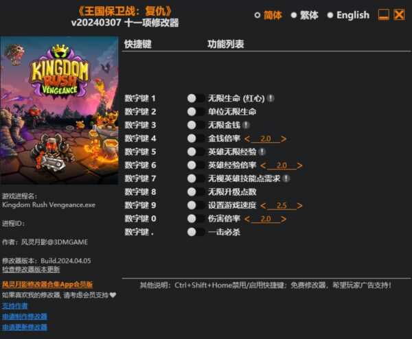 王国保卫战复仇3DM修改器